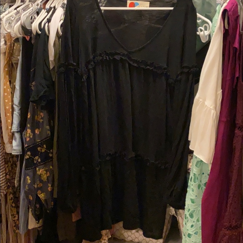 Free People Black Tunic Top